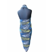 Duża sukienka plażowa - eleganckie PAREO XXL kolorowe pióra